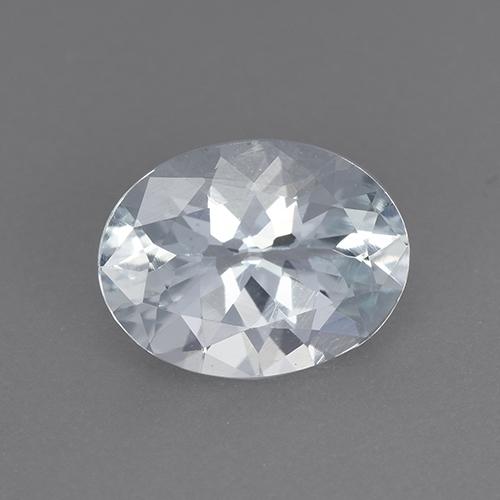 8.9 x 6.8mm Oval Facet White Aquamarine from Madagascar, Weight of 1.33ct, Natural untreated gemstone in VVS Clarity, 1pc Aquamarine - the Color is Bluish White, Mohs Hardness of 7.5 - 8 suitable for daily wear jewelry, Symbolizes Serenity, Photo A
