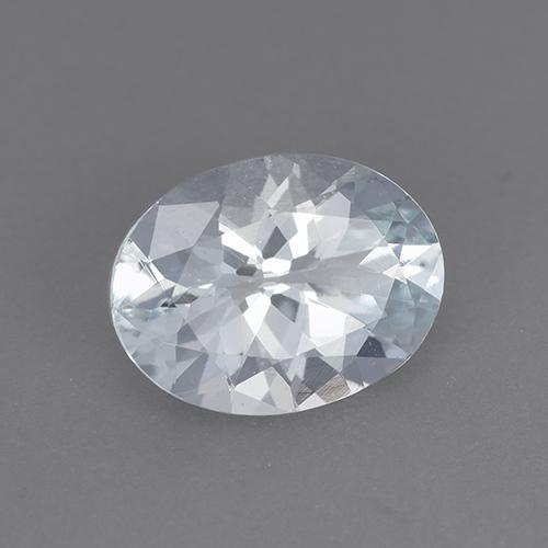 1.33 ct White Aquamarine Stone, Natural Aquamarine in Oval Facet Shape for Sale
