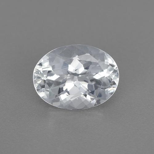 Bluish White Aquamarine Gem - 1.2ct Oval Facet (ID: 515451)