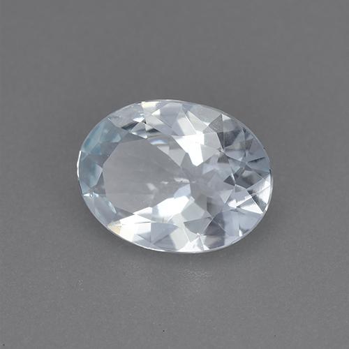 1.26 ct White Aquamarine Stone, Natural Aquamarine in Oval Facet Shape for Sale
