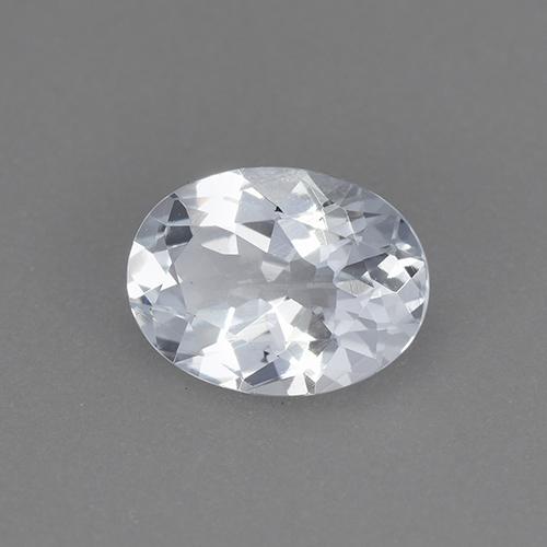 1.05 ct White Aquamarine Stone, Natural Aquamarine in Oval Facet Shape for Sale