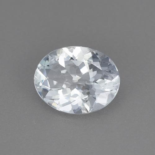 1.39 ct White Aquamarine Stone, Natural Aquamarine in Oval Facet Shape for Sale