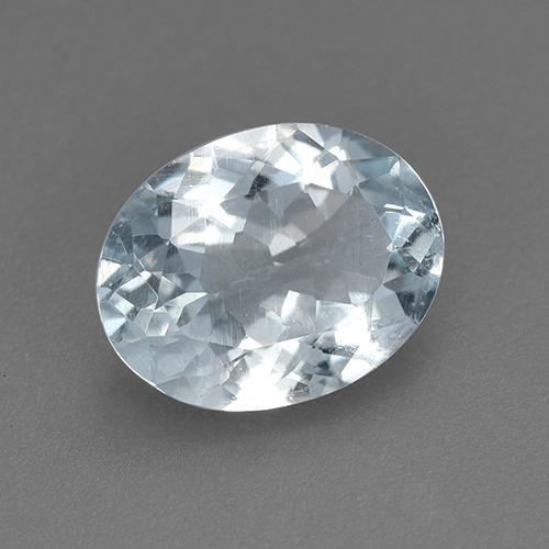 1.46 ct White Aquamarine Gemstone, Aquamarine Gem in Oval Facet Shape for Sale.