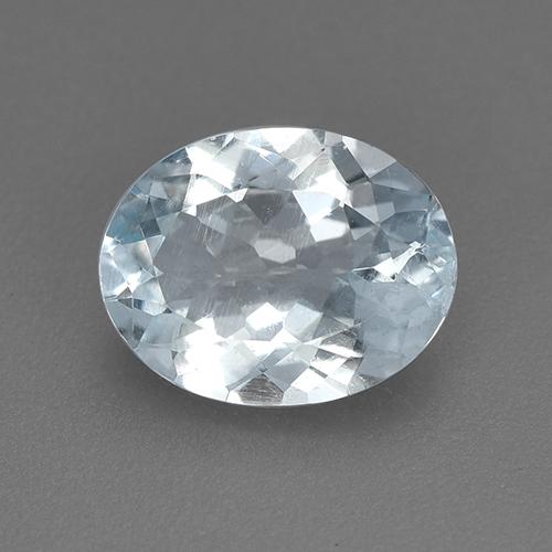 1.46 ct White Aquamarine Stone, Natural Aquamarine in Oval Facet Shape for Sale