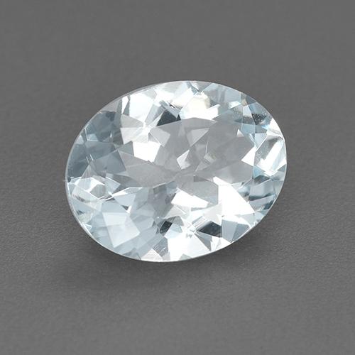 1.54 ct Blue Aquamarine Stone, Natural Aquamarine in Oval Facet Shape for Sale