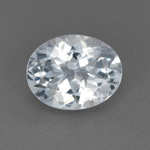 Bluish White Aquamarine Gem - 1.8ct Oval Facet (ID: 518009)