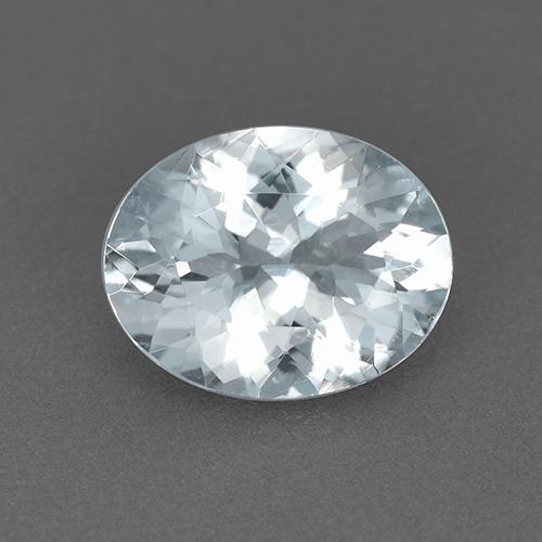 Bluish White Aquamarine Gem - 1.6ct Oval Facet (ID: 518011)