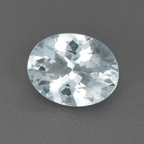 1.60 ct White Aquamarine Stone, Natural Aquamarine in Oval Facet Shape for Sale