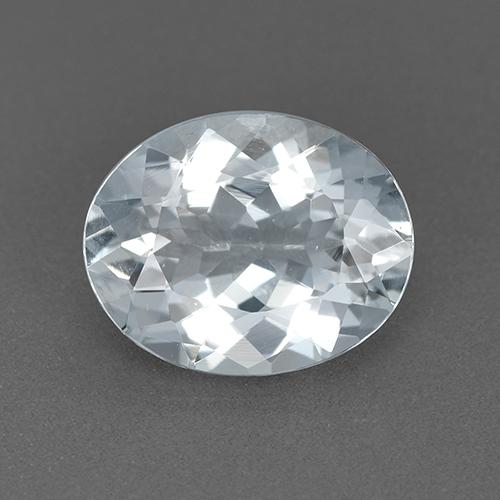 1.67ct Oval Facet White Aquamarine from Madagascar, Dimension 9.4 x 7.5mm, VVS Clarity, Natural untreated gemstone, 1pc Aquamarine in Bluish White Color, Mohs Hardness of 7.5 - 8 suitable for daily wear jewelry, Symbolizes Serenity, Photo A