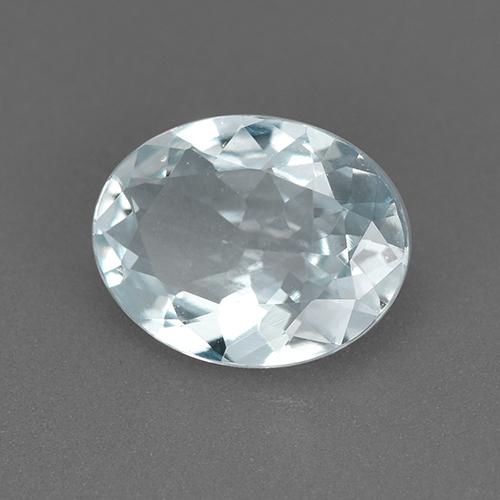 1.38 ct Blue Aquamarine Stone, Natural Aquamarine in Oval Facet Shape for Sale
