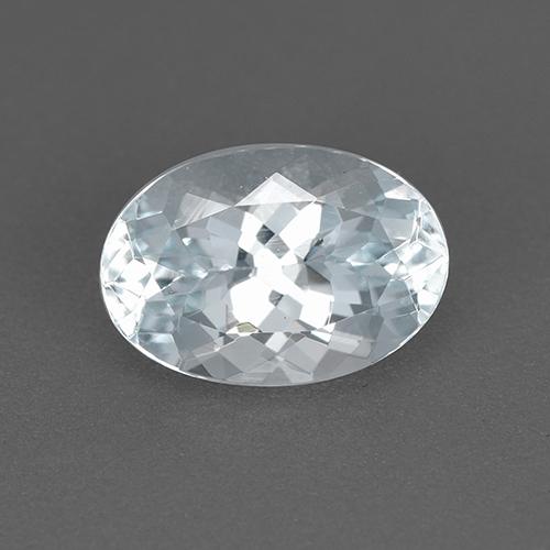 Bluish White Aquamarine Gem - 1.4ct Oval Facet (ID: 518601)