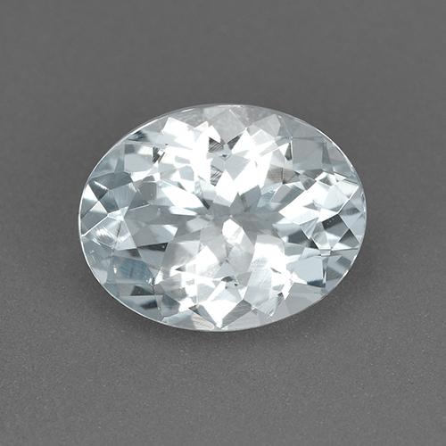 1.66 ct White Aquamarine Gemstone, Aquamarine Gem in Oval Facet Shape for Sale.