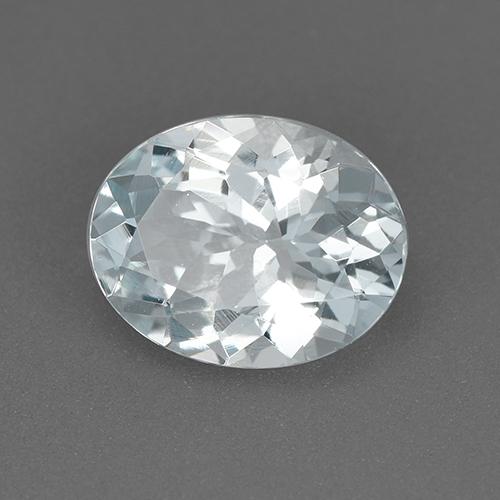 1.66 ct White Aquamarine Stone, Natural Aquamarine in Oval Facet Shape for Sale