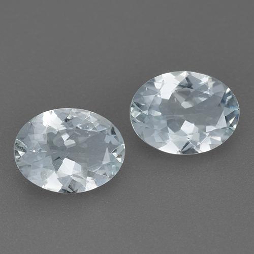 Very Light Blue Aquamarine Gem - 1ct Oval Facet (ID: 519580)