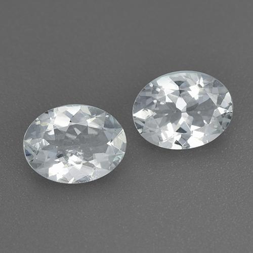 蓝白色 海蓝宝 Gem - 1ct 椭圆形切面 (ID: 519583)