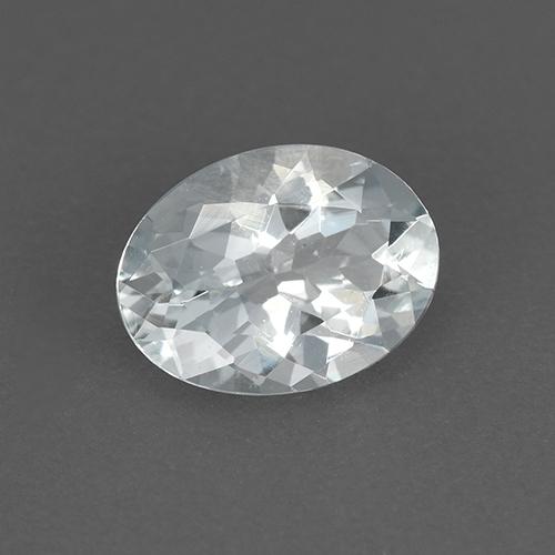 0.90 ct White Aquamarine Stone, Natural Aquamarine in Oval Facet Shape for Sale