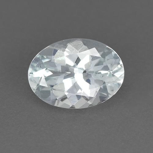 Bluish White Aquamarine Gem - 0.9ct Oval Facet (ID: 519863)