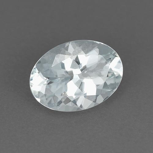 0.87 ct White Aquamarine Stone, Natural Aquamarine in Oval Facet Shape for Sale