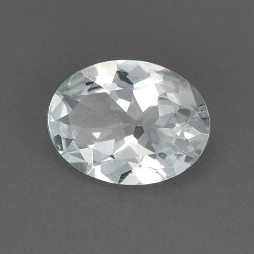 0.88 ct White Aquamarine Stone, Natural Aquamarine in Oval Facet Shape for Sale