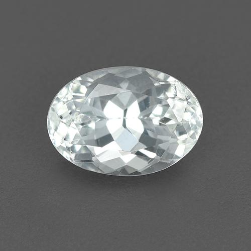 Greenish White Aquamarine Gem - 0.9ct Oval Facet (ID: 519883)