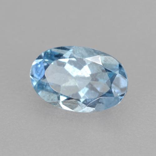 0.38 ct Blue Aquamarine Stone, Natural Aquamarine in Oval Facet Shape for Sale