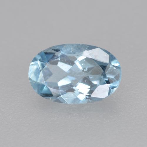 0.36 ct Blue Aquamarine Stone, Natural Aquamarine in Oval Facet Shape for Sale
