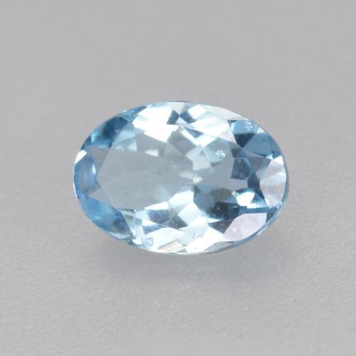 0.35 ct Blue Aquamarine Stone, Natural Aquamarine in Oval Facet Shape for Sale