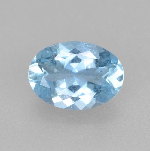 0.62 ct Blue Aquamarine Gemstone, Aquamarine Gem in Oval Facet Shape for Sale.