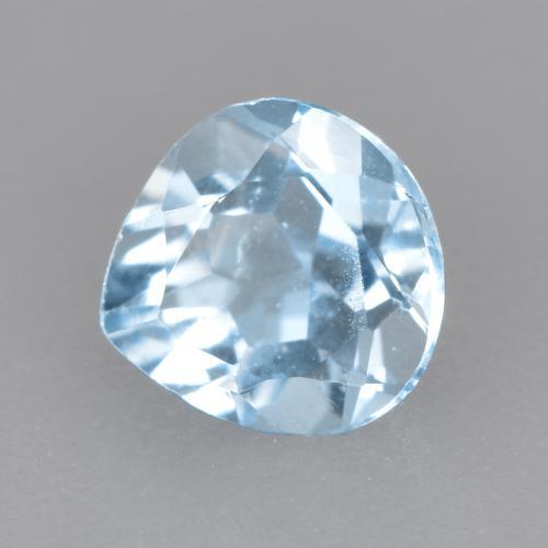 0.42 ct Blue Aquamarine Stone, Natural Aquamarine in Pear Facet Shape for Sale