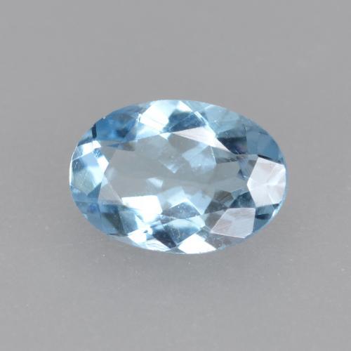 0.38 ct Blue Aquamarine Stone, Natural Aquamarine in Oval Facet Shape for Sale