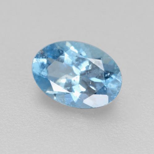 0.39 ct Blue Aquamarine Stone, Natural Aquamarine in Oval Facet Shape for Sale
