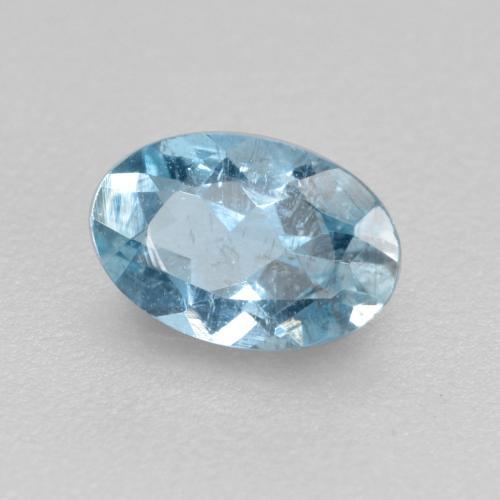 0.38 ct Blue Aquamarine Stone, Natural Aquamarine in Oval Facet Shape for Sale
