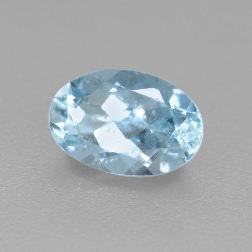 0.47 ct Blue Aquamarine Stone, Natural Aquamarine in Oval Facet Shape for Sale