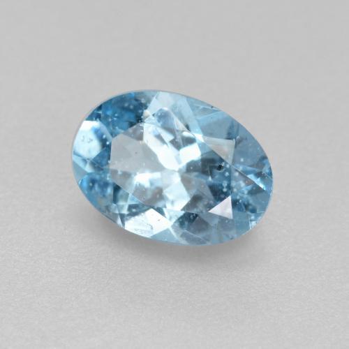 0.56 ct Blue Aquamarine Stone, Natural Aquamarine in Oval Facet Shape for Sale