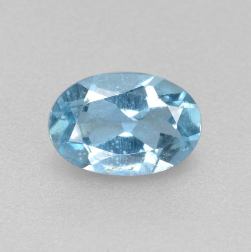 0.33 ct Blue Aquamarine Gemstone, Aquamarine Gem in Oval Facet Shape for Sale.