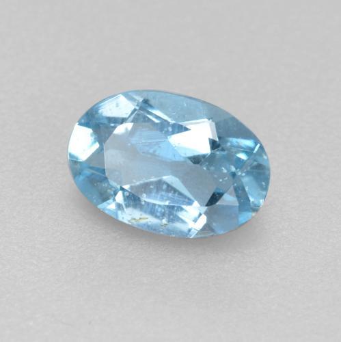 0.33 ct Blue Aquamarine Stone, Natural Aquamarine in Oval Facet Shape for Sale
