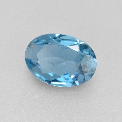 0.41 ct Blue Aquamarine Stone, Natural Aquamarine in Oval Facet Shape for Sale