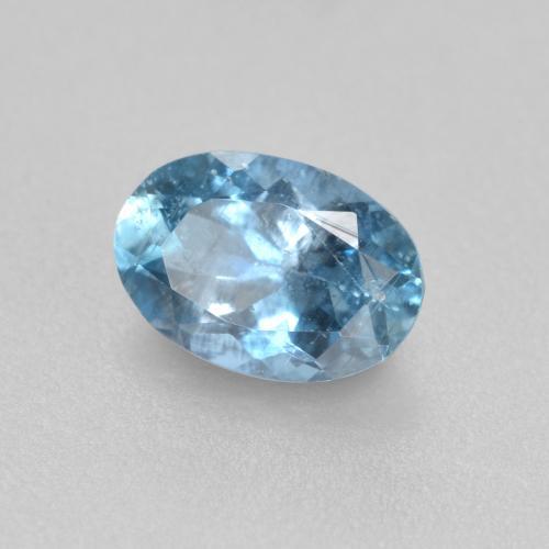 0.44 ct Blue Aquamarine Stone, Natural Aquamarine in Oval Facet Shape for Sale