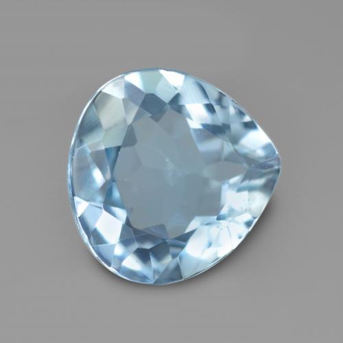 0.57 ct Blue Aquamarine Stone, Natural Aquamarine in Pear Facet Shape for Sale
