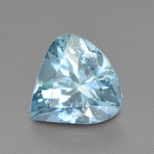 0.74 ct Blue Aquamarine Stone, Natural Aquamarine in Pear Facet Shape for Sale