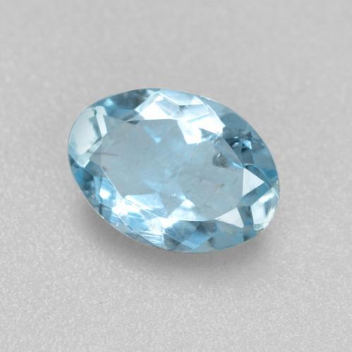 0.65 ct Blue Aquamarine Stone, Natural Aquamarine in Oval Facet Shape for Sale