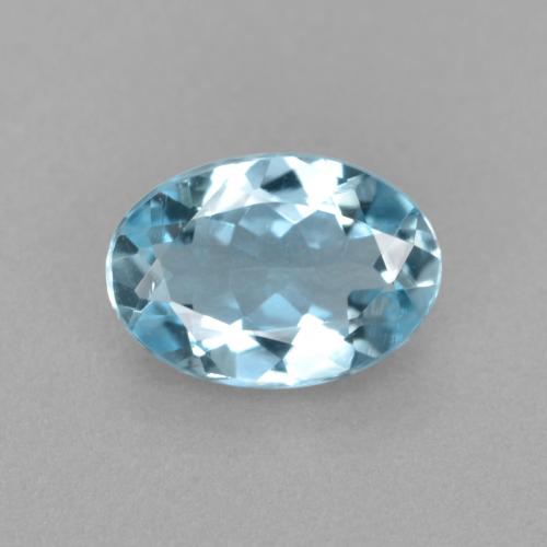 0.49 ct Blue Aquamarine Gemstone, Aquamarine Gem in Oval Facet Shape for Sale.