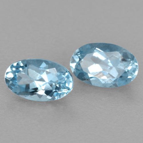 0.53 ctw Blue Aquamarine Stones, Natural Aquamarine in Oval Facet Shape for Sale
