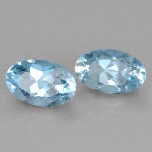 0.51 ctw Blue Aquamarine Stones, Natural Aquamarine in Oval Facet Shape for Sale