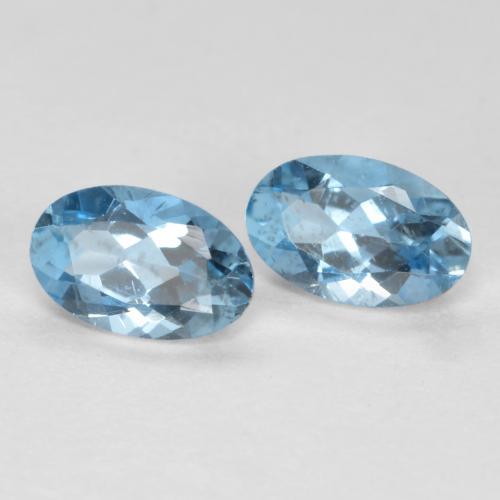 0.41 ctw Blue Aquamarine Stones, Natural Aquamarine in Oval Facet Shape for Sale