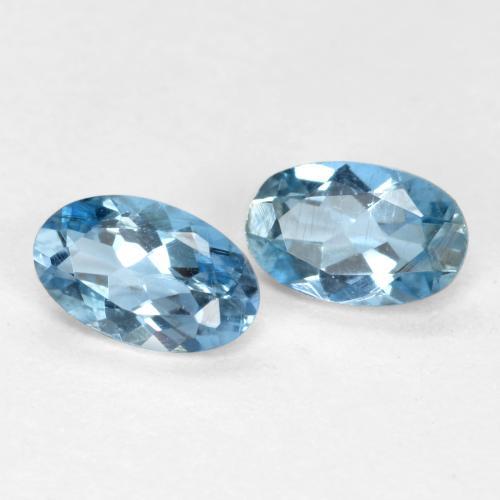 0.39 ctw Blue Aquamarine Stones, Natural Aquamarine in Oval Facet Shape for Sale