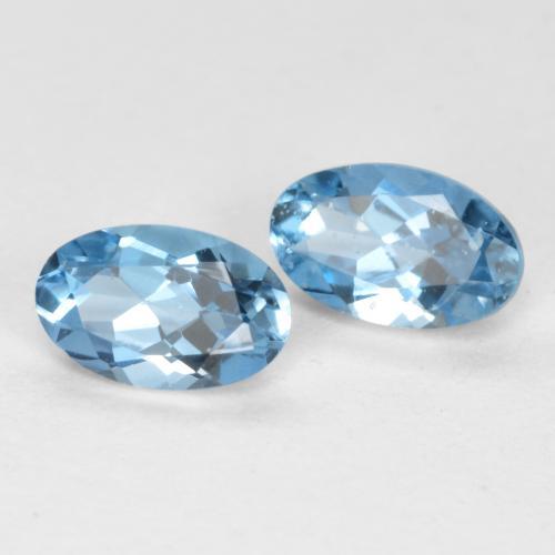 0.45 ctw Blue Aquamarine Stones, Natural Aquamarine in Oval Facet Shape for Sale