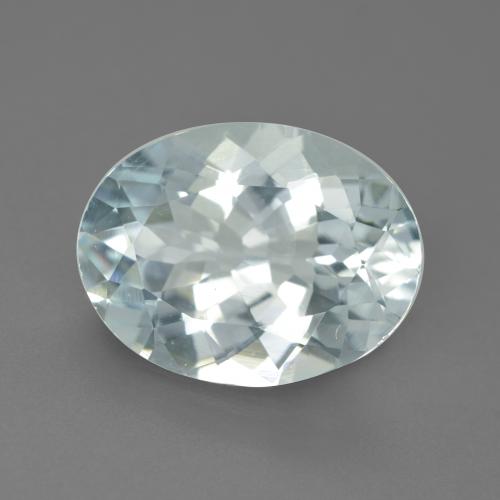Greenish White Aquamarine Gem - 3.6ct Oval Facet (ID: 566414)
