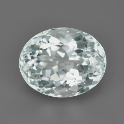Greenish White Aquamarine Gem - 3.3ct Oval Facet (ID: 566415)