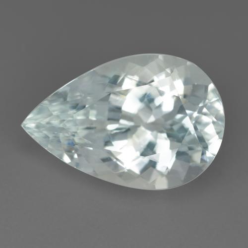 Very Light Greenish White Aquamarine Gem - 4.5ct Pear Facet (ID: 566417)
